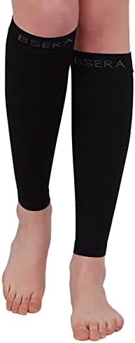 BSERA Calf Compression Sleeve Women, 2 Pairs 20-30mmHg Footless Compression Socks for Swelling Shin Splints Varicose Veins - Image 7
