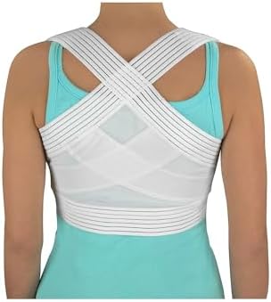 DMI Posture Corrector for Men and Women, Adjustable Criss-Cross Support for Reducing Back Pain and Strain, Comfortable and Breathable, Machine Washable, White, Medium-Large, 38" to 40" Chest Size by DMI