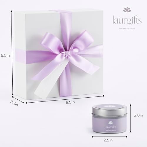 Birthday Gifts for Women – Lavender Spa Gift Basket, Small Candle Set with Bath Gifts, Relaxing Self Care Basket, Lavender Gift for Her - Image 4