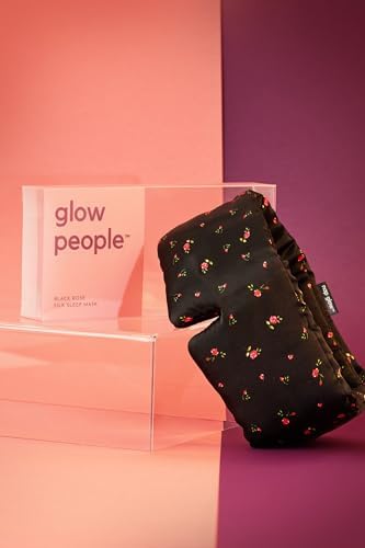 Glow People Silk Sleep Mask – 100% Mulberry Silk Eye Mask for Sleeping, Total Blackout, Cloud-Soft and Adjustable for Beauty Sleep and Travel - Black Rose - Image 7