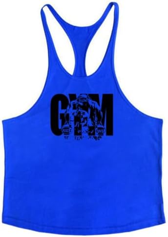 BaronHong Men's Cotton Workout Tank Tops Dry Fit Gym Bodybuilding Training Fitness Sleeveless Muscle T Shirts - Image 2