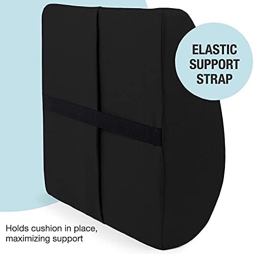 DMI Lumbar Support Pillow for Chair to Assist with Back Support with Removable Washable Cover and Firm Insert to Ease Lower Back Pain while Improving Posture,14 x 13 x 5,Contoured Foam,Elite,Black - Image 6