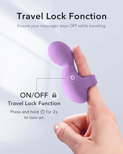 Multifunctional Finger Massager, Waterproof Rechargeable Mini Portable Body Massage Tool for Relaxation (Lavender) - Image 2