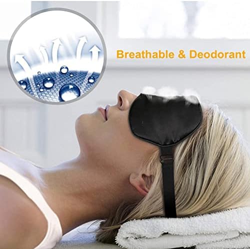 MAXFEEL 25 Momme 100% Mulberry Silk Sleep Mask For Men Women,Super Smooth Eye Cover for Sleeping With Adjustable Strap,Eye Shade Blindfold, Blocks Light,Gender-Neutral (Black) - Image 6