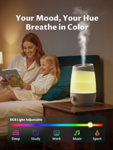 BREEZOME 2.5L Top Fill Humidifier for Bedroom 250ml/h Mist 25hrs Runtime - Image 6
