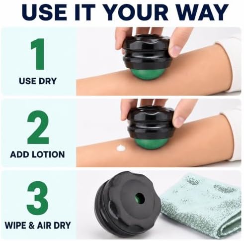 Manual Massage Ball Roller for Deep Tissue & Back Relief - Green Handheld Massage Tool for Essential Oils & Couples Therapy - Image 7