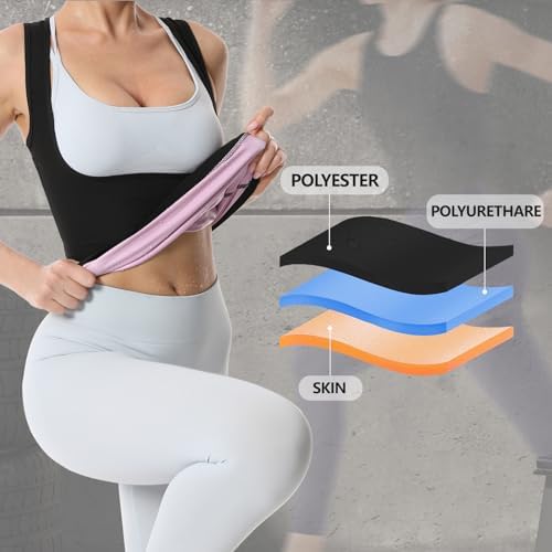 JBT Women's Sweat Shaper Vest for Weight Loss, Sauna Tank Top with Waist Compression, Body Shaper Workout Vest for Running - Image 6