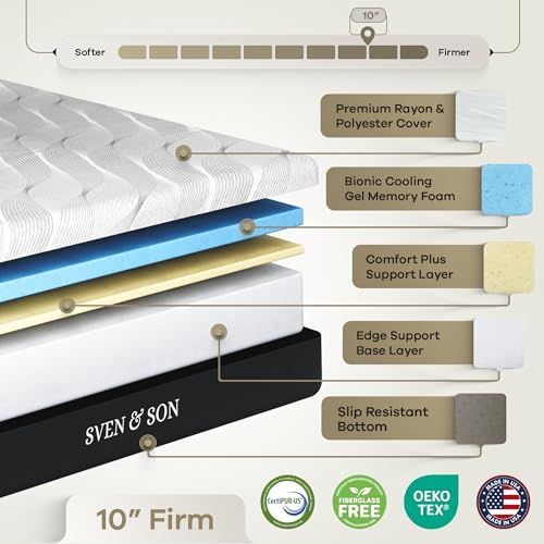 Sven & Son Classic Adjustable Bed Base, Head and Foot Lift, Massage, Under-Bed Lights, USB, Gel Memory, Zero Gravity Smart Frame - Split King + 10 inch Memory Foam Matt (Firm) - Image 6