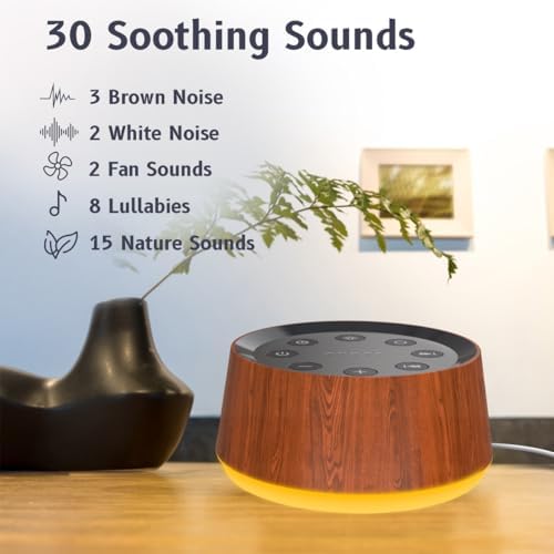 Brown Noise Sound Machine with 30 Soothing Sounds 12 Colors Night Light White Noise Machine for Adults Baby Kids Sleep Machines with 36 Volume Levels Memory Function 5 Timers for Home Office Travel - Image 2