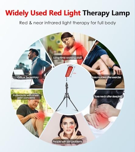 Red Light Therapy Lamp, Infrared Light Therapy with Stand - 660nm Redlight and 850nm Near Infrared Light Device for Body Pain Relief Skin Care - Image 2