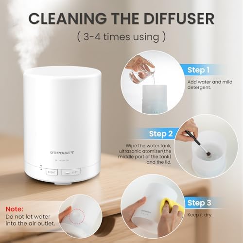 URPOWER 300mL Essential Oil Diffuser Ultrasonic Aromatherapy Diffuser - Image 7