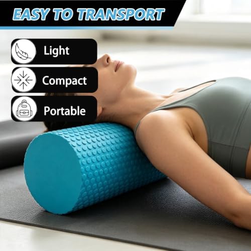 Foam Roller for Exercise, Pilates, Back Physical Therapy, 12" X 6" Round - Image 7