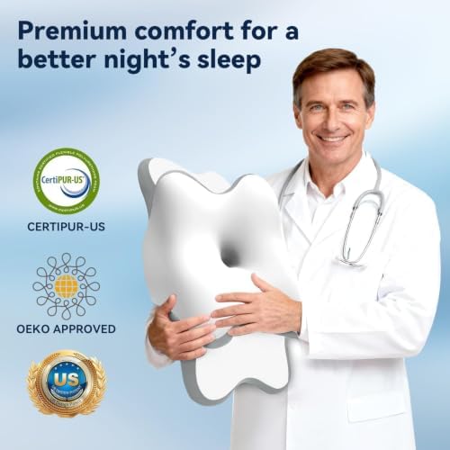Sleep Apnea Pillow with Neck Pain & Snoring Relief -Orthopedic Cervical Pillow,Ergonomic Contour Memory Foam Pillow for Side, Back,Stomach,Dreamers,Medium Firm (White, Queen Size) - Image 2