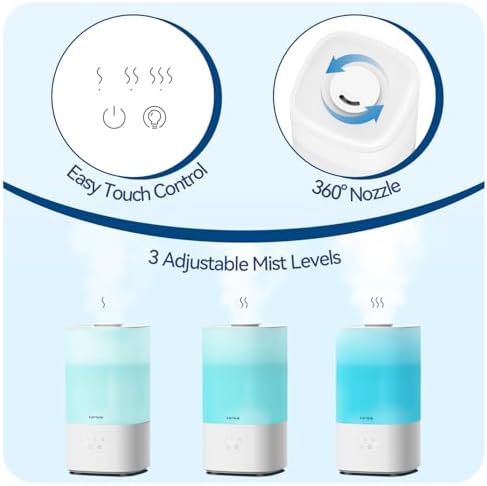 Humidifiers for Bedroom, 2.5L Top Fill Cool Mist Humidifiers - Image 7