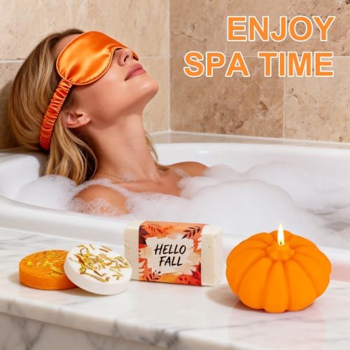 Fall Basket, Orange Pumpkin Spa Gifts for Women, Birthday Care Package - Image 5