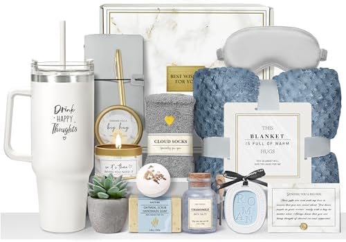 Care Package for Women, 15PC Self Care Gifts for Women Get Well Soon After Surgery, Spa Gift Baskets Mothers Day Birthday Gifts Thank You, Grief, Sympathy Gift for Mom Her Girlfriend Sister Friend by Unknown