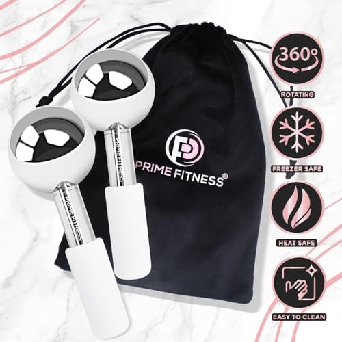 PRIME Fitness Ice Globes for Facials | Unbreakable Steel Cooling Roller | Cryo Sticks for Face | Massager for Face Neck & Eyes | Skin Care for Dark Circles, Puffiness, Wrinkles, (Silver) - Image 7