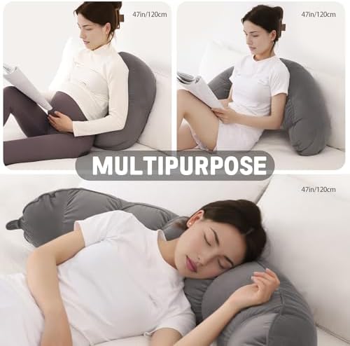 Peallow(Pat. Pend) – Long Round Body Pillow for Adults, Bolster Pillow for Sleeping, Soft and Supportive Pillow for Sleeping & Lumbar Support - Image 6