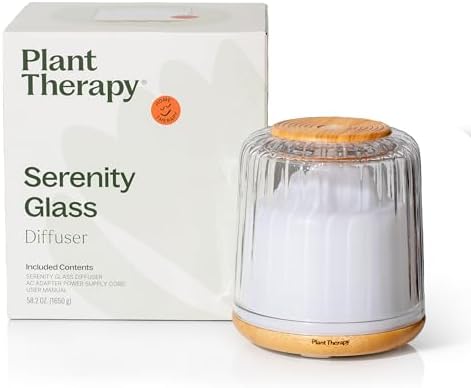 Plant Therapy Serenity Glass Diffuser, Elegant Glass Cover, Intermittent & Continuous Mist, Multiple Light Settings, Essential Oil Diffuser, 250 Square Feet Coverage - Image 6