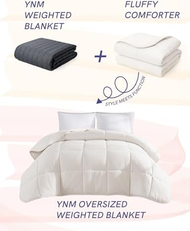 YnM Weighted Blanket King/CA King 25lbs, The Heavy Oversized Weighted Comforter, Warm & Fluffy Throw (Neutral Beige, 25lbs, 104" Lx90 W) - Image 2