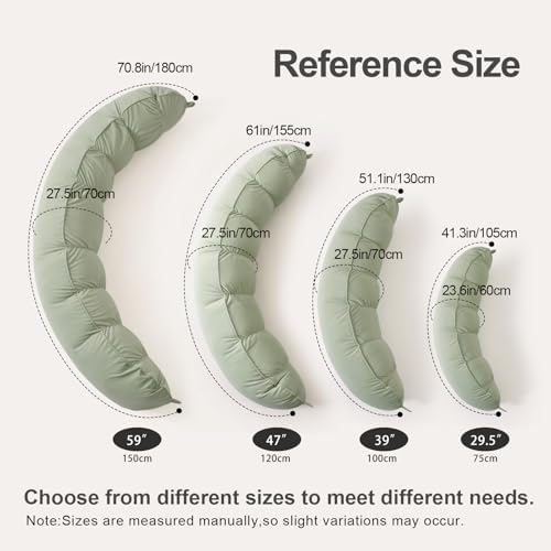 Peallow(Pat. Pend) – Long Round Body Pillow for Adults, Bolster Pillow for Sleeping, Soft and Supportive Pillow for Sleeping & Lumbar Support (Celadon Green,39") - Image 2