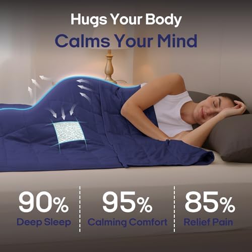 ZonLi Weighted Blanket for Adults (48"x72", 12lbs, Dusk Blue) - Image 2