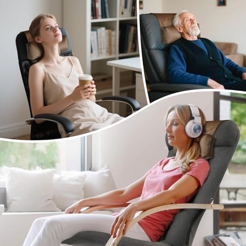 WdFour Velvet Neck & Head Pillow for Recliner Chair, Small Ergonomic Cervical Support Pillow for Home, Office and Travel, Non-Slip Cushion for Tension Relief & Shoulder Comfort (Brown) - Image 2