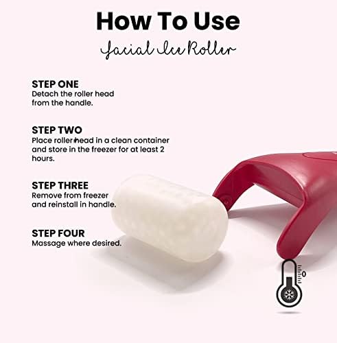 ROSELYNBOUTIQUE Ice Roller for Face Wrinkles Fine Lines Puffiness Stick Massager Facial Skin Care Tools Self Care Gifts for Men Women (Red) - Image 6