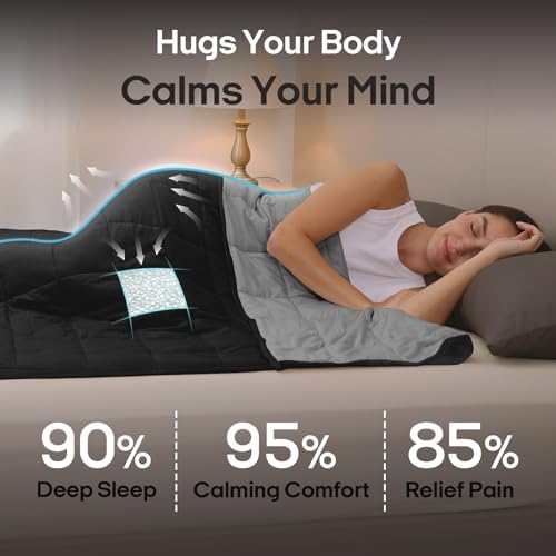 ZonLi Weighted Blanket for Adults (48"x72", 15lbs, Grey/Black) - Image 2