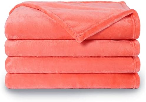 NANPIPER Fleece Blankets, Super Soft Flannel Queen Size Blanket for Bed, Luxury Cozy Microfiber Plush Fuzzy Blanket,Living Coral - Image 7