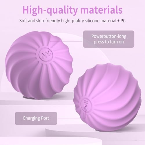 2.5" Mini Massage Ball, 10 Speeds Vibrating Massage Roller Ball for Palm, Hand, Foot, Leg, Neck, Back, Trigger Point Muscle Therapy Ball for Myofascial Release, Plantar Fasciitis Relief (Purple) - Image 2