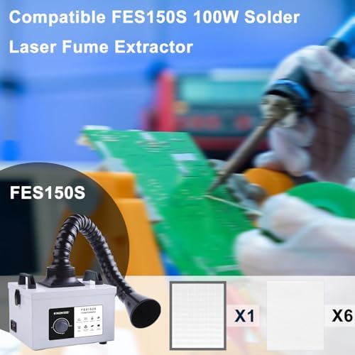 Fume Extractor Filter Replacement Compatible with KNOKOO 100W FES150S Desktop Welding Smoke Absorber Remover Purifier,1pack carbon filter+6pack Pre-filter - Image 6
