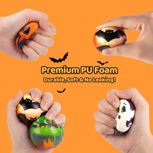 LovesTown 12 PCS Halloween Stress Balls, Halloween Sensory Fidget Toys - Image 2