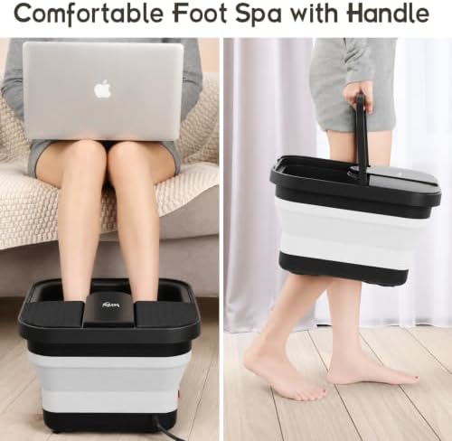 Beinilai Collapsible Foot Spa, Foot Bath with Heat/Massage/Bubble (Black) - Image 7