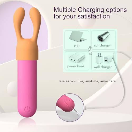 CHARMING Personal 4 in 1 Mini Massager - Powerful Multi Speed Vibration Wand - Handheld Quiet & Waterproof Massager - Perfect for Travel Relaxation, Relieves Back, Legs Muscles (Red 4 in 1) - Image 5