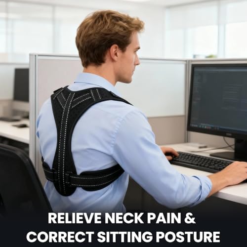 Posture Corrector for Men and Women, Adjustable Back Brace Straightener, Breathable Shoulder, Neck, Clavicle & Mid-Back Support, Relieve Slouching, Hunching, and Back Pain,One Size - Image 7
