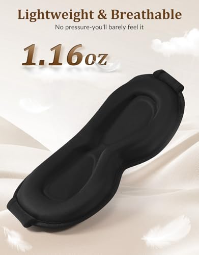 3D Contoured Sleeping Mask for Women Men, Soft Zero Pressure Eye Masks, Light Blocking Sleep Mask, Eyelash Friendly, Adjustable Eye Mask for Travel Essentials - Image 7