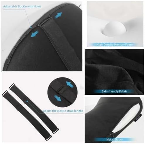 Car Neck Pillow Adjustable Up and Down Style 2 Pack,Car Headrest Pillow for Neck Support Relieves Driving Fatigue, Soft Memory Form and Ergonomic Design Fits Most Heights and Car Seats (Black) - Image 6