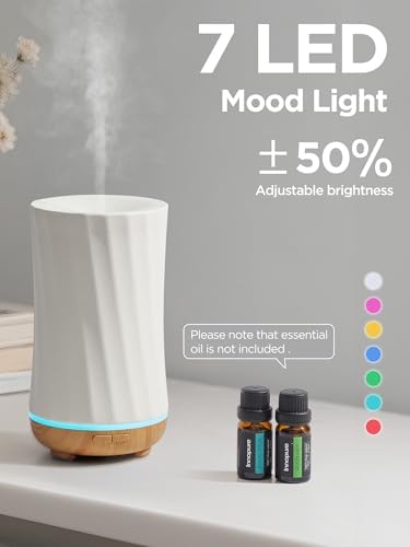 InnoGear 150ml Ceramic Essential Oil Diffuser, Diffusers for Home, White - Image 6