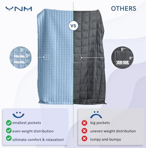 YnM Cooling Weighted Blanket for Adults, 15lbs Heavy Bed Throw Comforter with 100% PE Fabric, Ideal for Hot Sleepers or Summer Days(60x80 Inches for Queen/King Bed, 15 Pounds, Blue) - Image 6