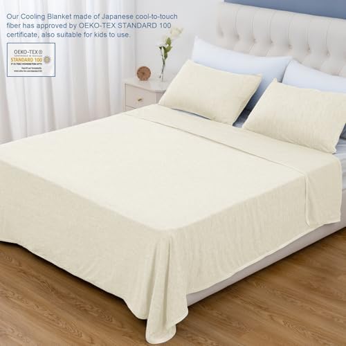 CHOSHOME Cooling Blanket for Hot Sleepers Lightweight Summer Cold Thin Blankets for Sleeping, Hot Flashes Night Sweats, Soft Blanket for Bed (12-Beige, Twin XL 60" x 90") - Image 6