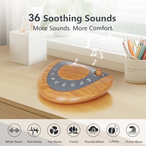 Mesqool Battery Powered White Noise Machine with 36 Soothing Sounds - Image 2