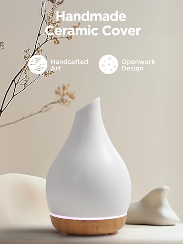 InnoGear 300ml Ceramic Essential Oil Diffuser, Diffusers for Home, White - Image 6