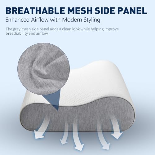 Cervical Neck Pillow, Memory Foam Contour Pillow for Side & Back Sleepers - Image 6