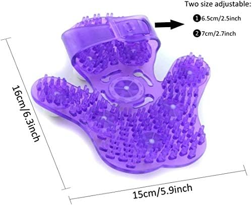 Kioer Deep Tissue Massage Roller Glove for Neck, Chest, Foot, Hamstrings, Thighs, and Full Body Care 9 360-degree-roller Metal Roller Ball Beauty Body Care (Purple) - Image 4