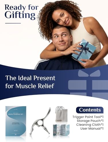 Rena Chris Trigger Point Massage Tool, Muscle Scraper Tool for Deep Tissue Pain Relief & Fascia Release, Gua Sha & Acupressure Tool with Travel Pouch & Guide - Image 7