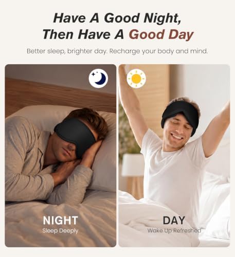 Modal Premium Sleep Mask for Men & Women - 100% Blackout Sleeping Eye Mask for Side Sleepers 3D Zero Pressure Lash Friendly Removable Cup Easy Wash Ultra Soft, Perfect for Sleep/Travel/Nap/Office - Image 7