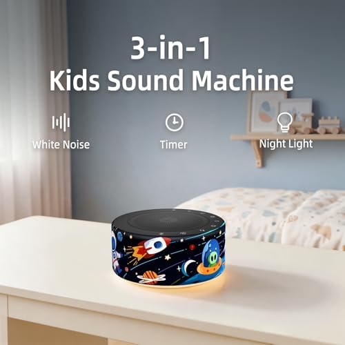 Kipcush White Noise Machine for Baby & Adults, Sleep Sound Machine with 30 Soothing Sounds, 8-Color Night Light, Memory Function, White Noise for Sleeping, Nursery, Office, Travel, Relaxation - Image 2