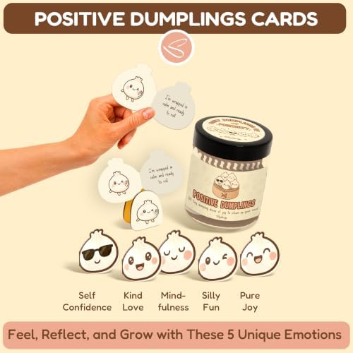 STOFINITY Emotional Support Dumpling Jar, 60 Affirmation Cards - Image 3
