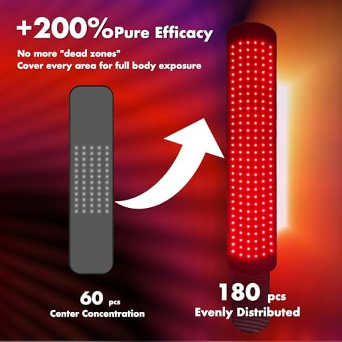 ALLOLO Red Light Therapy for Body, 3 in 1 LEDs Red Light Therapy Belt with Timer Remote Control, 660nm 850nm Infrared Light Therapy Pad for Body Waist Shoulder Knee, 39" x 7.7" Large Area - Image 2